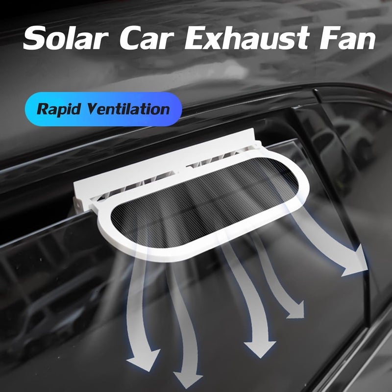 EOHMAK Car Solar Powered Exhaust Fan with Three Air Outlet (White) - Image 5
